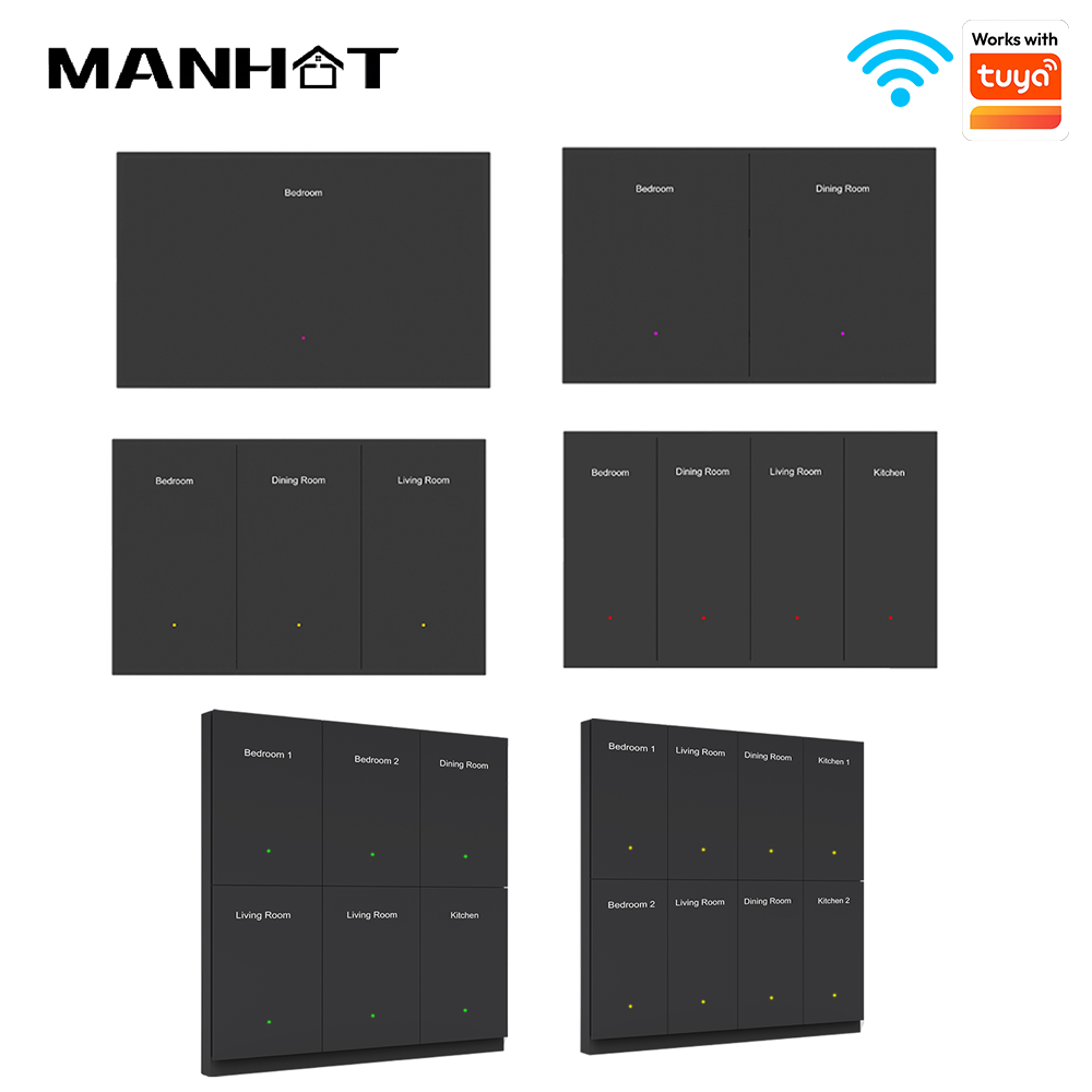 Smart Light Switch Wifi - Manhot WIFI Smart DIY Naamschakelaar Horizontaal