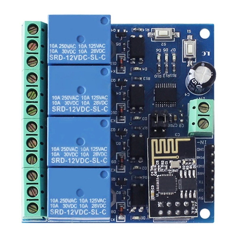 Esp8266 Relay Module - ESP8266 ESP-01 4-weg WiFi relaismodule 12V