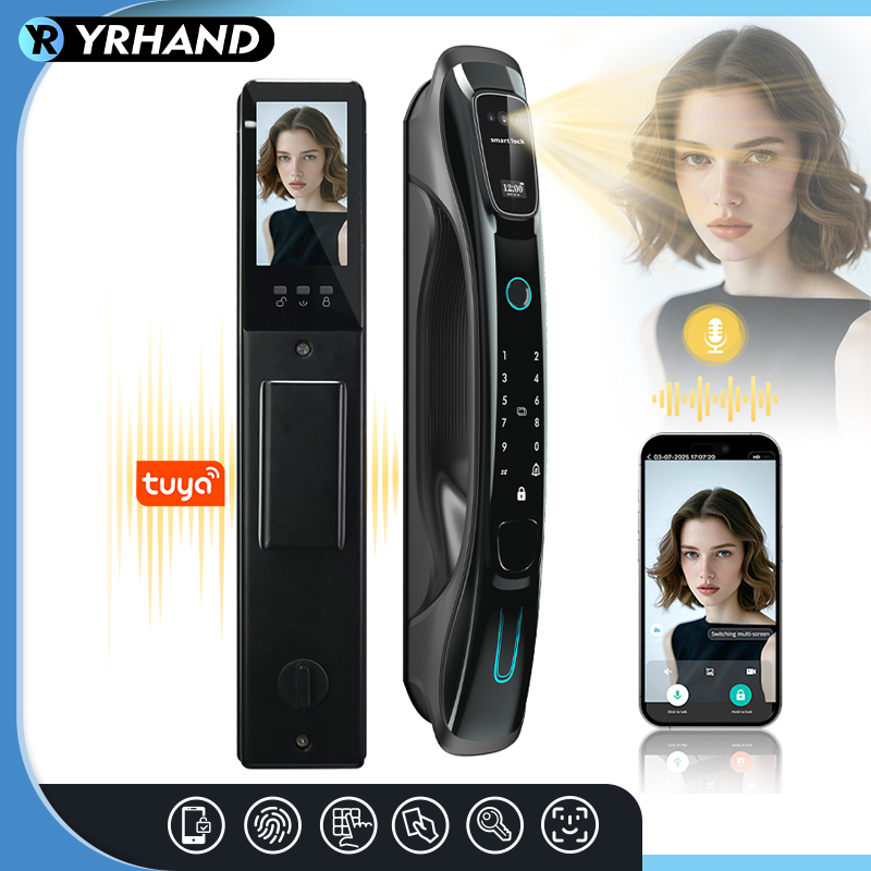 Smart Door Lock Wifi - Slimme slot met 3D-gezichtsherkenning, handvenen- en